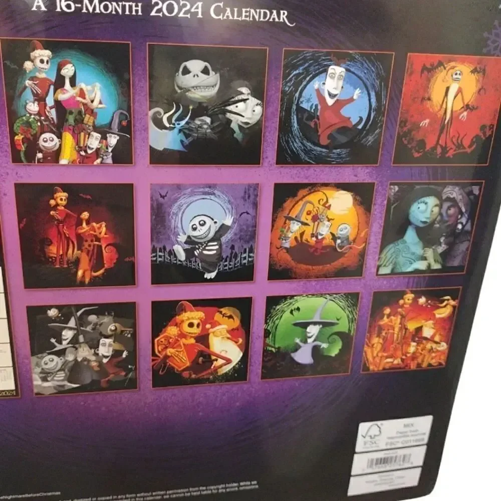 Disney 2024 The Nightmare Before Christmas‎ Poster Calendar NWT